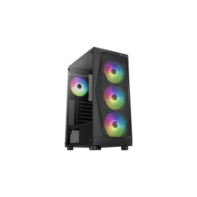 Aerocool Falcon G-BK-v2, Tower-Gehäuse(schwarz, Tempered Glass, Outlet)