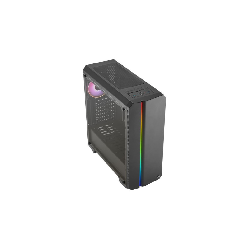 Aerocool Genesis ARGB, Tower-Gehäuse(schwarz, Seitenteil aus Acryl)