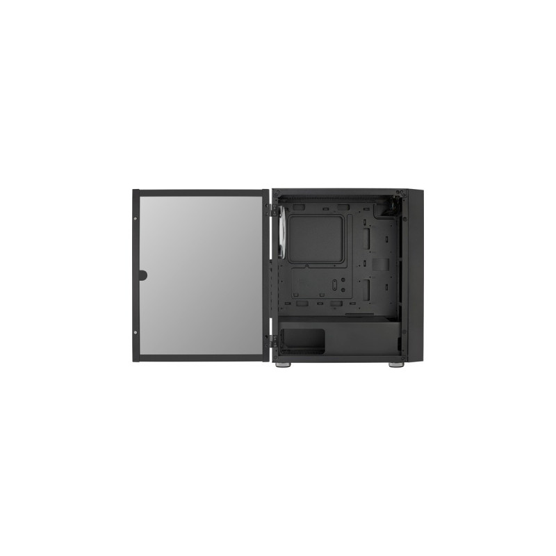 Aerocool Graphite-G-BK-v1, Tower-Gehäuse(schwarz, Seitenteil aus gehärtetem Glas)