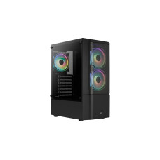Aerocool Quantum Mesh-G-BK-v3, Tower-Gehäuse(schwarz/grau, Seitenteil aus Tempered Glass)