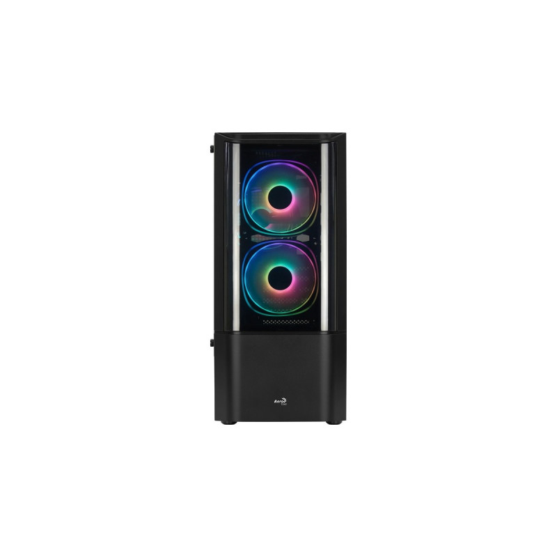 Aerocool Quantum v2 TG, Tower-Gehäuse(schwarz/grau, Front und Seitenteil aus Tempered Glass)