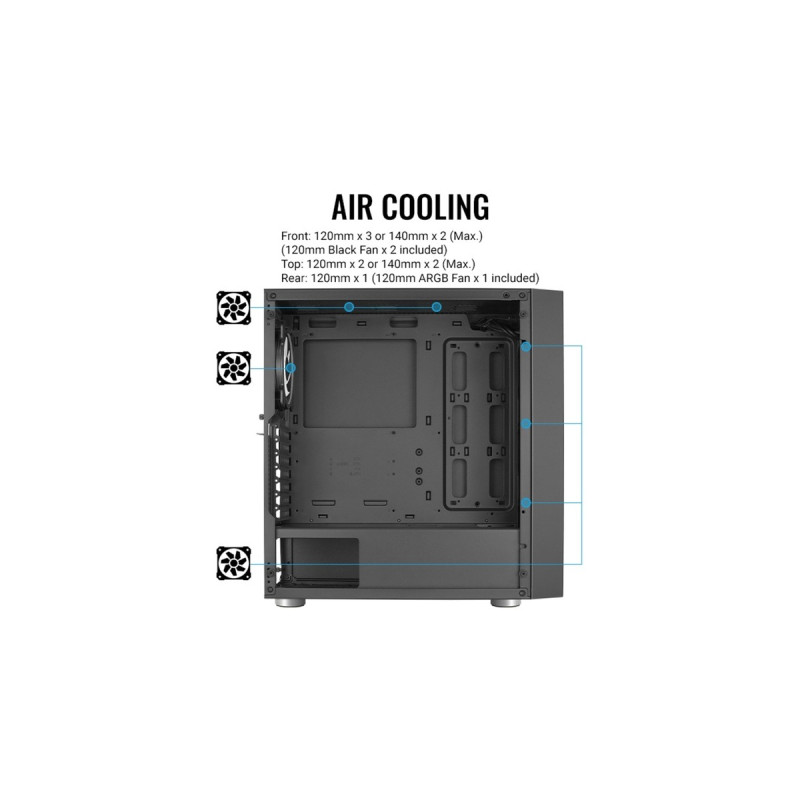 Aerocool Skribble, Tower-Gehäuse(schwarz)