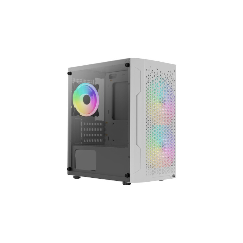 Aerocool Trinity Mini G-WT-v3, Tower-Gehäuse(weiß, Tempered Glass)