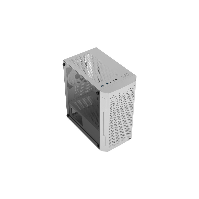Aerocool Trinity Mini G-WT-v3, Tower-Gehäuse(weiß, Tempered Glass)