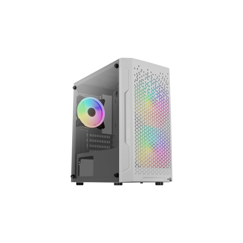 Aerocool Trinity Mini G-WT-v3, Tower-Gehäuse(weiß, Tempered Glass)