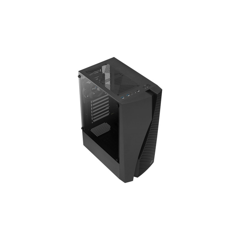 Aerocool Wave-G-BK-v1, Tower-Gehäuse(schwarz, Tempered Glass)
