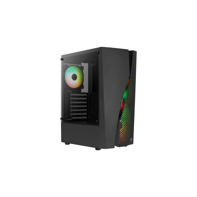 Aerocool Wave-G-BK-v3, Tower-Gehäuse(schwarz, Gehärtetes Glas)