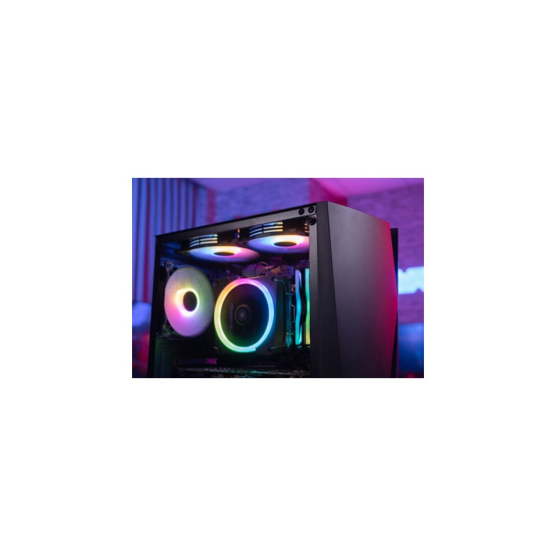 Aerocool Wave-G-BK-v3, Tower-Gehäuse(schwarz, Gehärtetes Glas)