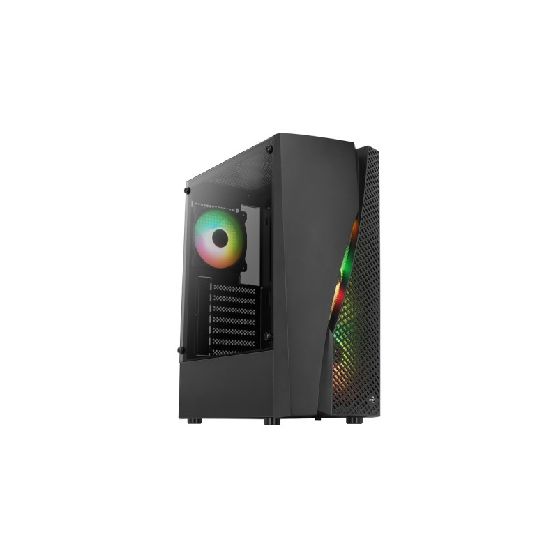 Aerocool Wave-G-BK-v3, Tower-Gehäuse(schwarz, Gehärtetes Glas)