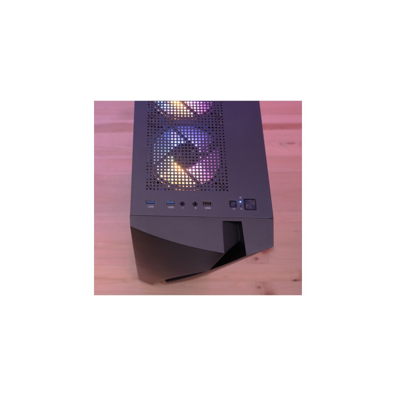 Aerocool Wave-G-BK-v3, Tower-Gehäuse(schwarz, Gehärtetes Glas)
