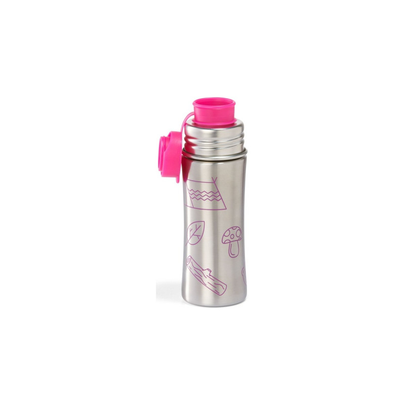 Affenzahn Trinkflasche Eule(pink/edelstahl, 0,33 Liter)