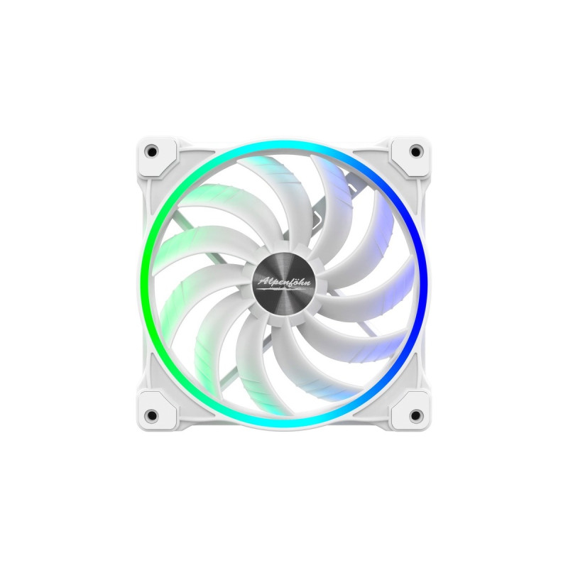 Alpenföhn Wing Boost 3 ARGB White Edition 140x140x25, Gehäuselüfter(weiß, 3er Pack, inkl. Fernbedienung, RF-Empfänger, RGB Splitter, PWM-Splitter)