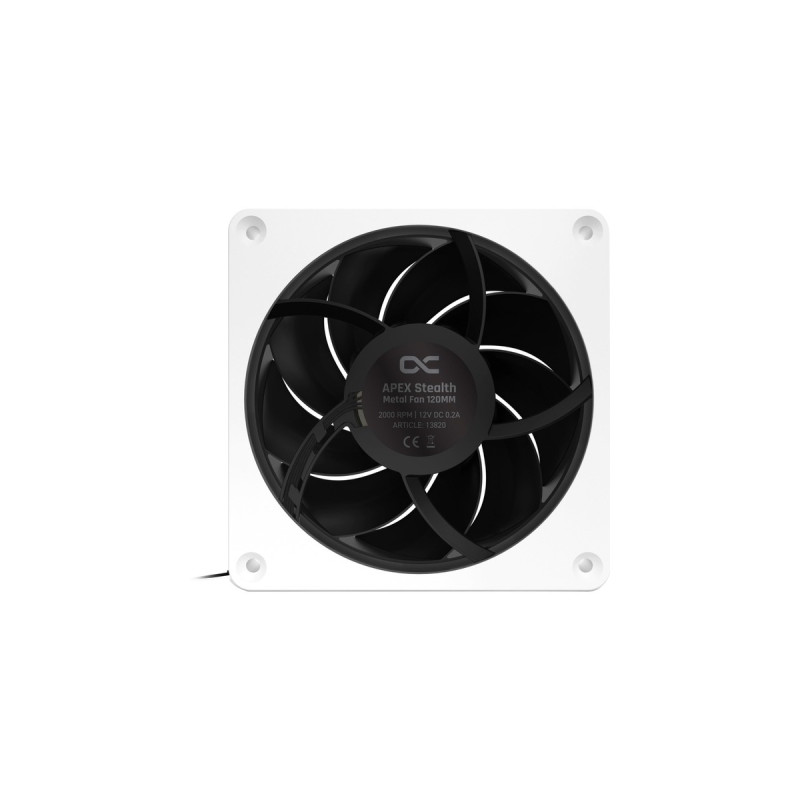 Alphacool Apex Stealth Metal 120mm Lüfter 2000rpm, Gehäuselüfter(weiß/schwarz)