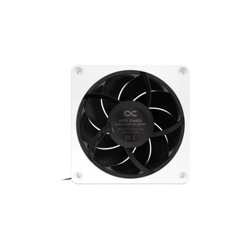 Alphacool Apex Stealth Metal Power 120mm Lüfter 3000rpm, Gehäuselüfter(weiß/schwarz)