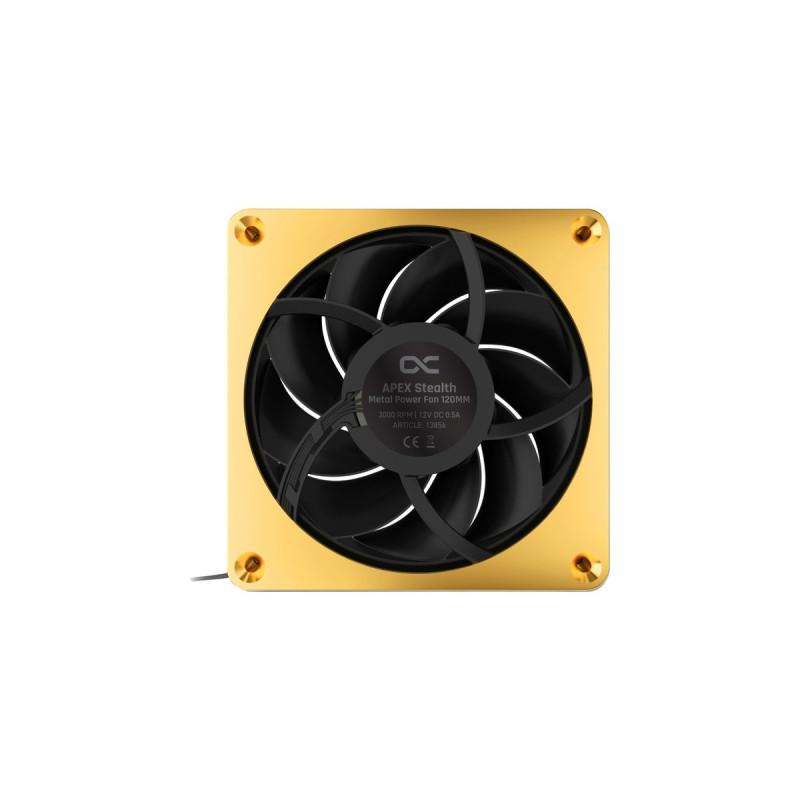 Alphacool Apex Stealth Metal Power 120mm Lüfter 3000rpm, Gehäuselüfter(gold/schwarz)