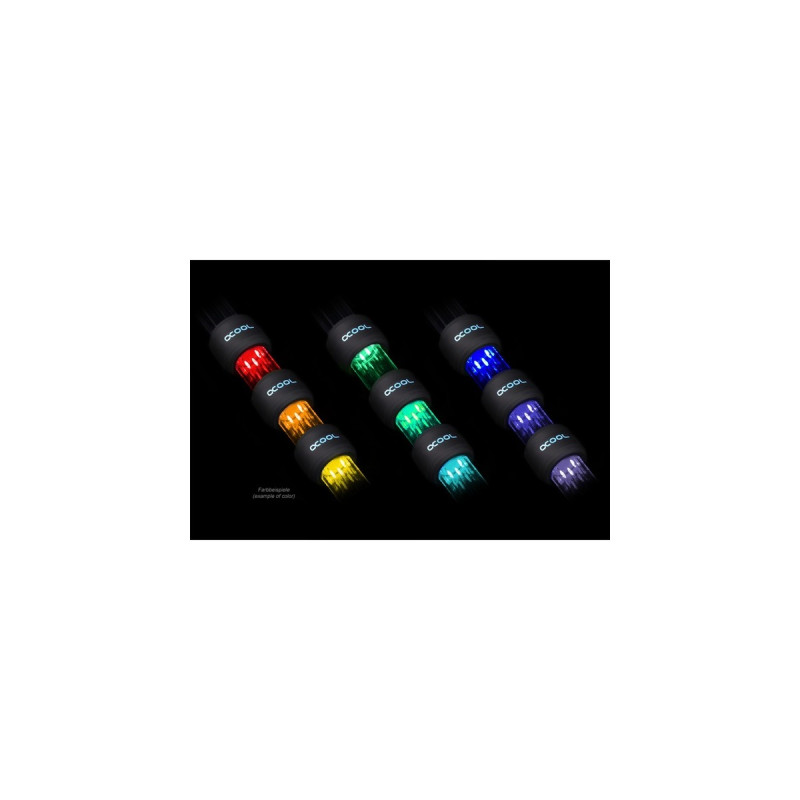 Alphacool Aurora HardTube LED Ring 13mm Deep Black - RGB, LED-Streifen(schwarz, für HardTubes mit 13 mm Außendurchmesser)