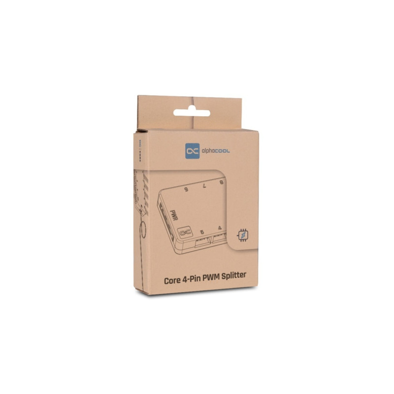 Alphacool Core 10x 4-Pin PWM Splitter, Lüftersteuerung(schwarz, mit SATA-Stromanschluss)