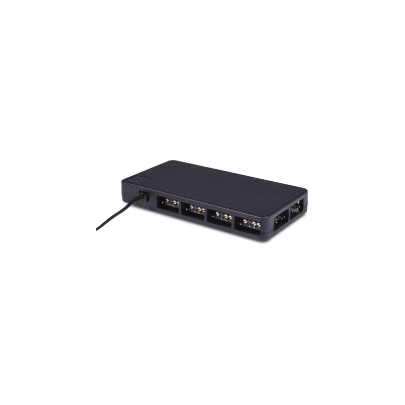 Alphacool Core 11x 3-Pin DRGB Splitter, Lüftersteuerung(schwarz, mit SATA-Stromanschluss)