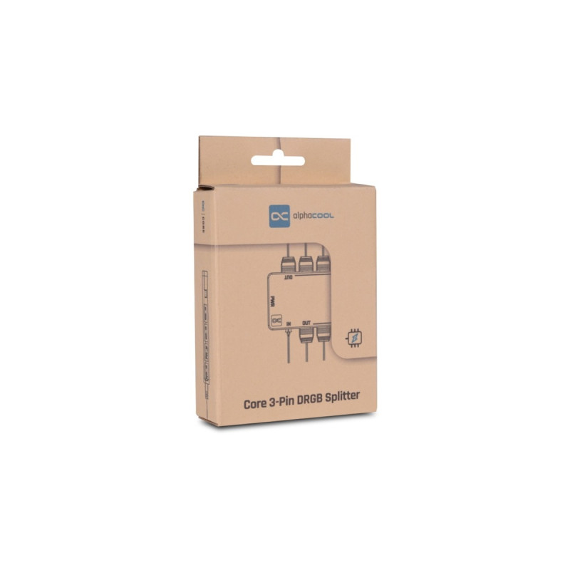 Alphacool Core 11x 3-Pin DRGB Splitter, Lüftersteuerung(schwarz, mit SATA-Stromanschluss)