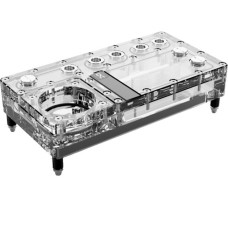 Alphacool Core Distro Plate 240 Links VPP/D5, Verteiler(transparent/silber, integrierter Ausgleichsbehälter)