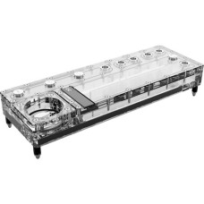 Alphacool Core Distro Plate 360 Links VPP/D5, Verteiler(transparent/silber, integrierter Ausgleichsbehälter)