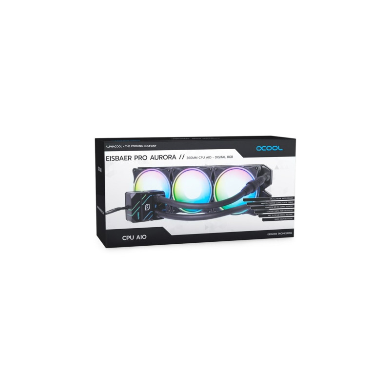 Alphacool Eisbär Pro Aurora 360 CPU 360mm, Wasserkühlung(schwarz)