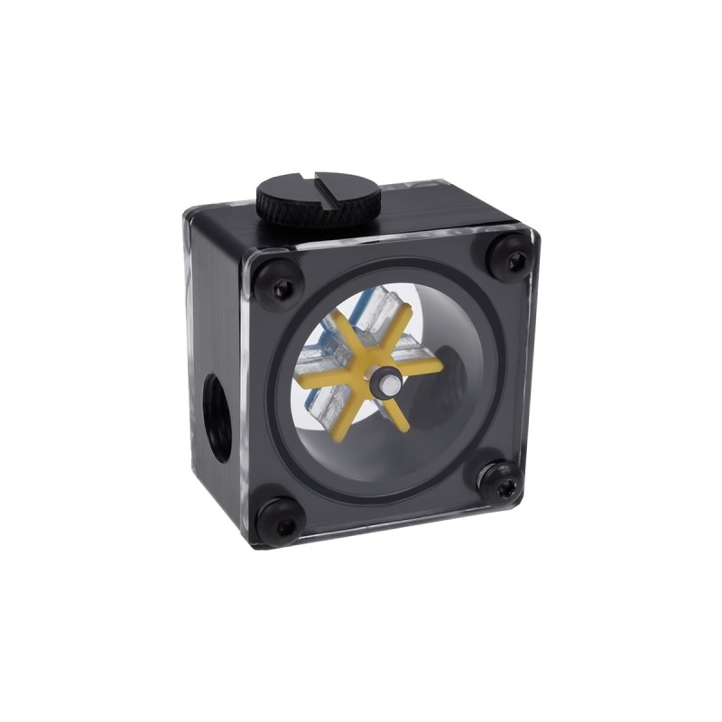 Alphacool Eisflügel Durchflussanzeiger G1/4 eckig - Acetal(schwarz)