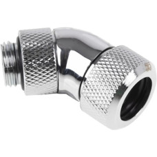 Alphacool Eiszapfen 13mm HardTube Anschraubtülle 45° drehbar, Verbindung(chrom, G1/4 für Acryl-Messingrohre - Chrome)