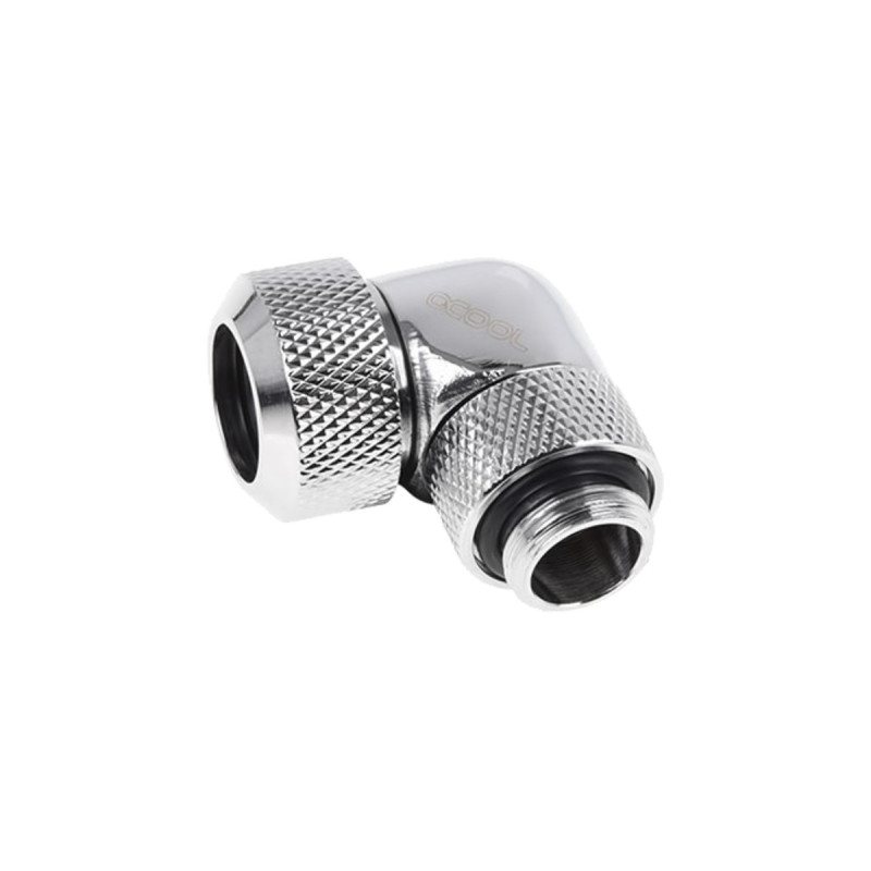 Alphacool Eiszapfen 13mm HardTube Anschraubtülle 90° drehbar, Verbindung(chrom, G1/4 für Acryl-Messingrohre - Chrome)