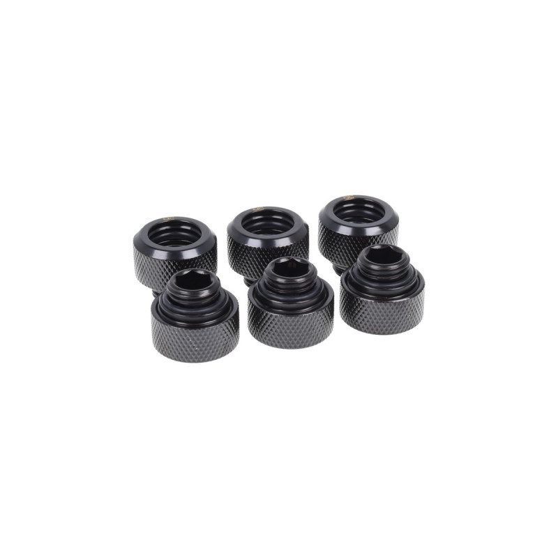 Alphacool Eiszapfen 13mm HardTube Anschraubtülle G1/4, Schrauben-Set(schwarz, für Acryl- Messingrohre, 6 Stück)