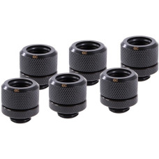 Alphacool Eiszapfen 14mm HardTube Anschraubtülle G1/4 - Deep Black Sixpack, Verbindung(schwarz (matt), für Acrylrohre, harte Schläuche (PUR), PETG, 6 Stück)