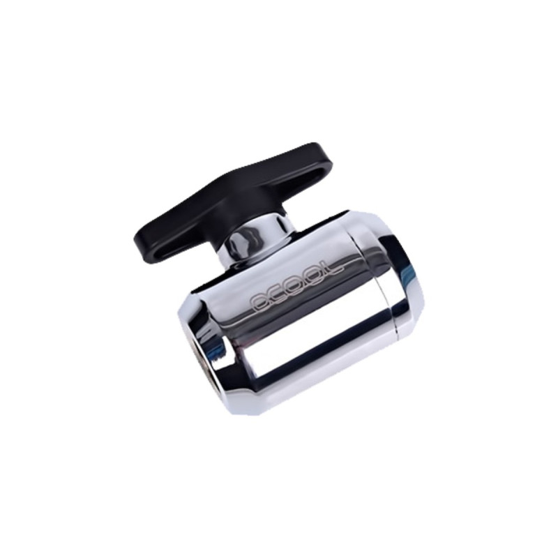 Alphacool Eiszapfen 2 Wege Kugelhahn G1/4, Hahnstück(chrom)