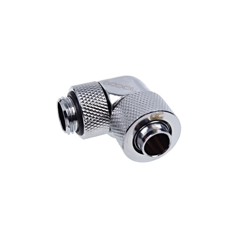 Alphacool Eiszapfen Anschraubtülle, Verbindung(chrom, 90° gewinkelt, 360° drehbar)