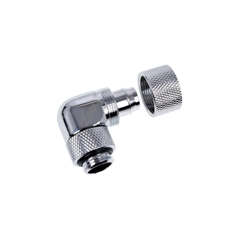 Alphacool Eiszapfen Anschraubtülle, Verbindung(chrom, 90° gewinkelt, 360° drehbar)