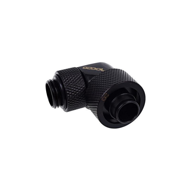 Alphacool Eiszapfen Anschraubtülle, Verbindung(schwarz, 90° gewinkelt, 360° drehbar)