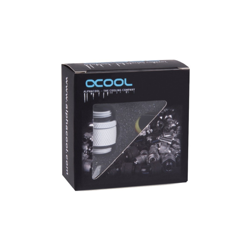 Alphacool Eiszapfen Doppelnippel drehbar G1/4 AG auf G1/4 AG - White, Verbindung(weiß, für weiche Schläuche (PVC, Silikon, Neoprene))