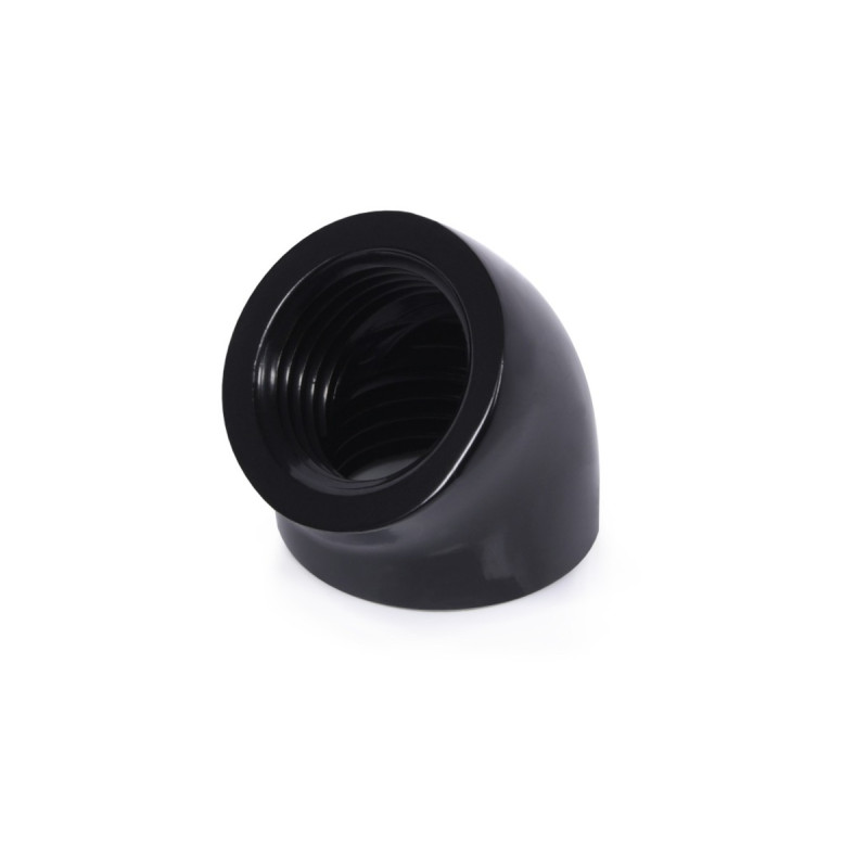 Alphacool Eiszapfen L-Verbinder 45° G1/4 IG auf G1/4 IG - schwarz, Verbindung(schwarz)