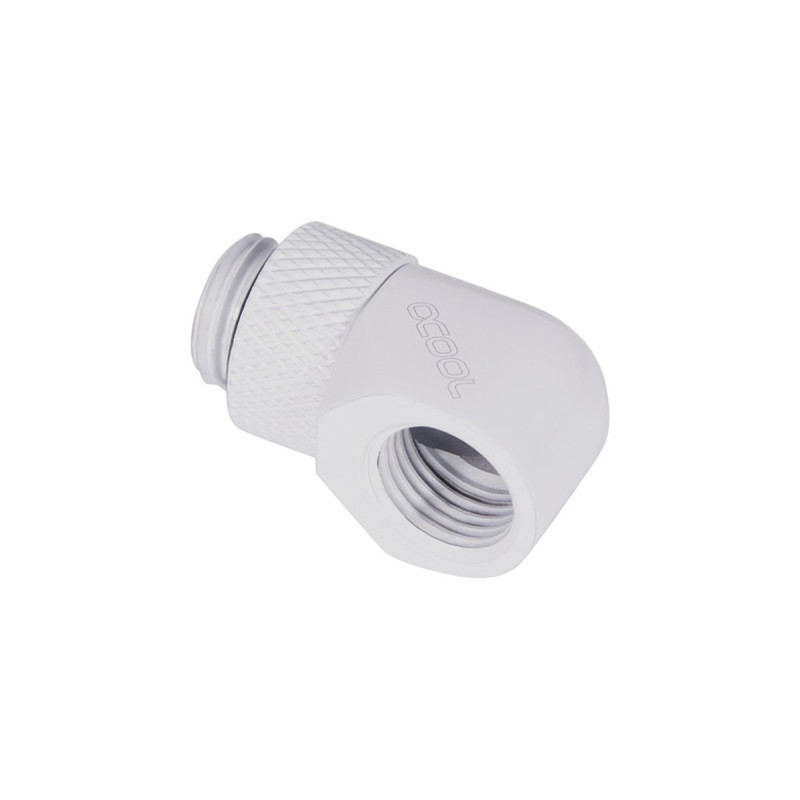 Alphacool Eiszapfen L-Verbinder drehbar G1/4 AG auf G1/4 IG - White, Verbindung(weiß, für weiche Schläuche (PVC, Silikon, Neoprene))