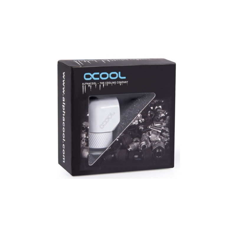 Alphacool Eiszapfen L-Verbinder drehbar G1/4 AG auf G1/4 IG - White, Verbindung(weiß, für weiche Schläuche (PVC, Silikon, Neoprene))
