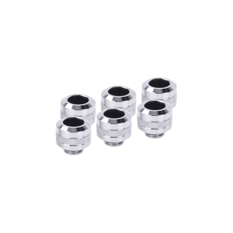 Alphacool Eiszapfen PRO 13mm HardTube Fitting G1/4 - Chrome Sixpack, Verbindung(chrom, 6 Stück)