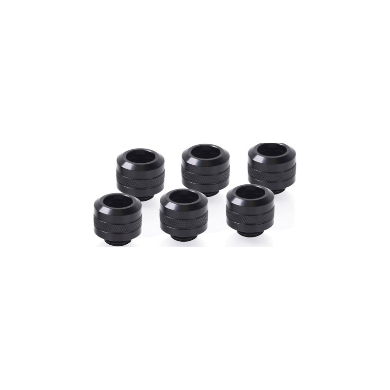 Alphacool Eiszapfen PRO 13mm HardTube Fitting G1/4 - Deep Black Sixpack, Verbindung(schwarz, 6 Stück)