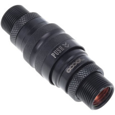 Alphacool Eiszapfen Schnellverschlusskupplungsset mit Doppel Schottverschraubung G1/4 IG - Deep Black, Verbindung(schwarz (matt), für weiche Schläuche (PVC, Silikon, Neoprene))