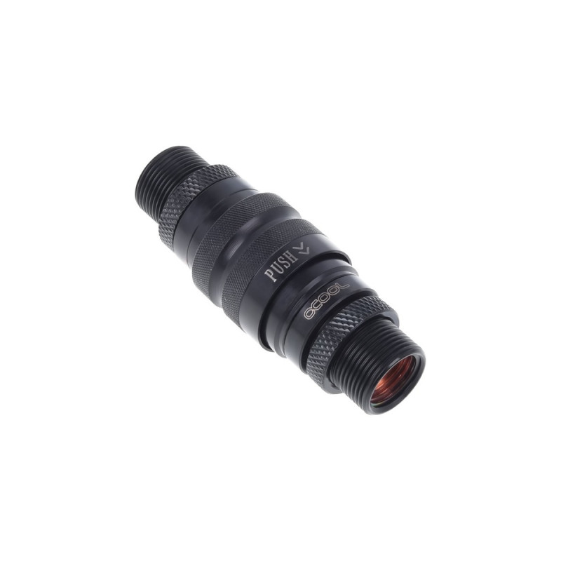 Alphacool Eiszapfen Schnellverschlusskupplungsset mit Doppel Schottverschraubung G1/4 IG - Deep Black, Verbindung(schwarz (matt), für weiche Schläuche (PVC, Silikon, Neoprene))