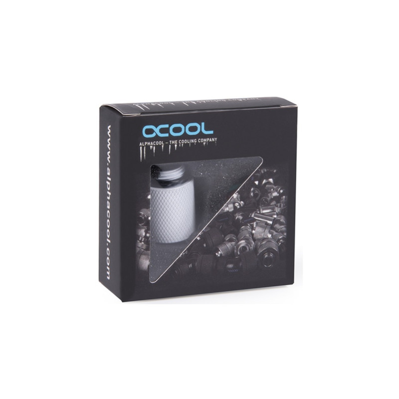 Alphacool Eiszapfen Verlängerung 20mm G1/4 AG auf G1/4 IG - White(weiß, für weiche Schläuche (PVC, Silikon, Neoprene))