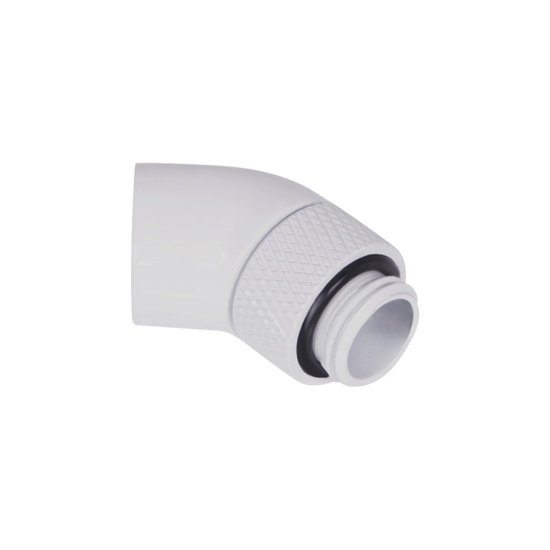 Alphacool Eiszapfen Winkeladapter 45° drehbar G1/4 AG auf G1/4 IG - White, Anschlüsse(weiß)