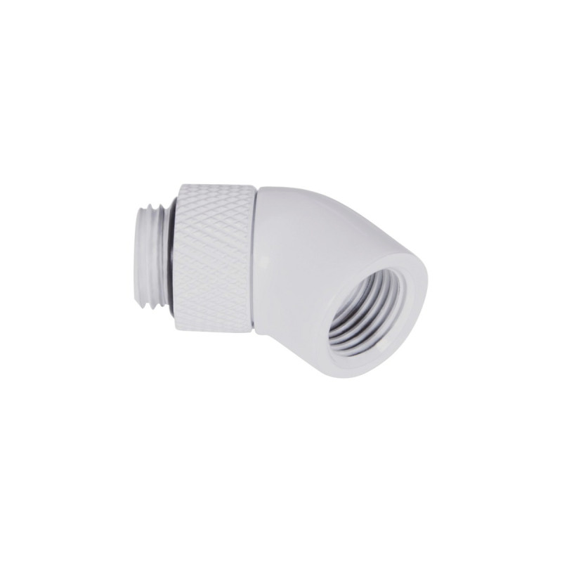 Alphacool Eiszapfen Winkeladapter 45° drehbar G1/4 AG auf G1/4 IG - White, Anschlüsse(weiß)