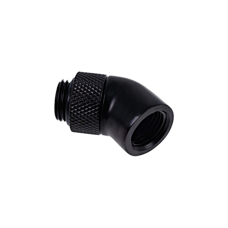 Alphacool Eiszapfen Winkeladapter, Anschlüsse(schwarz, 360° drehbar, 45° gewinkelt)