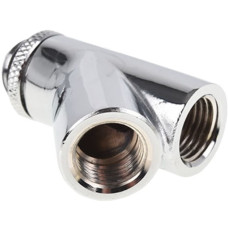 Alphacool Eiszapfen Y-Verbinder 45° - G1/4 drehbar, Verbindung(chrom, 2x Innen 1x Außengewinde - Chrome)