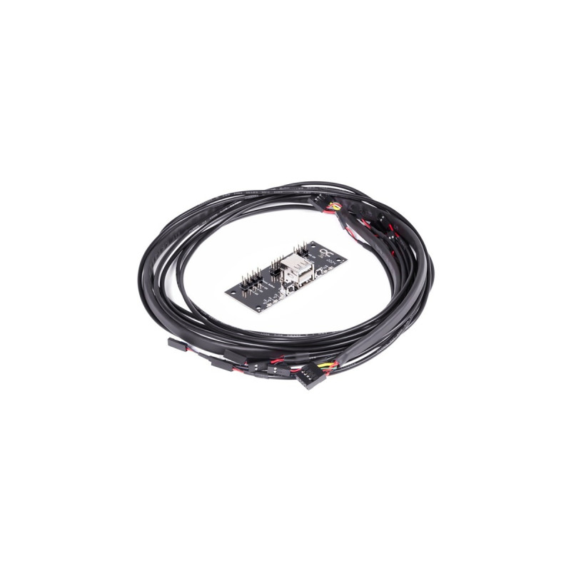 Alphacool Front I/O-Panel mit USB 2.0/ und Kabelsatz, Frontpanel(für Servergehäuse)