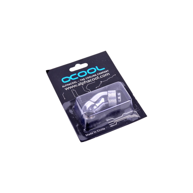Alphacool HF Winkeladapter Doppel-45° drehbar G1/4 AG auf G1/4 IG - Chrome, Verbindung(chrom, für weiche Schläuche (PVC, Silikon, Neoprene))